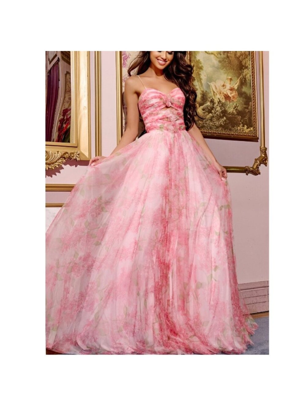 Jovani 40402 Romantic Floral Cutout Sweetheart Long Prom Formal Gown Womens 6 - Picture 1 of 10